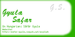 gyula safar business card