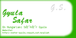 gyula safar business card